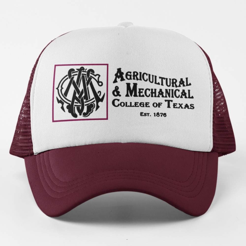 NEW Texas A&M Aggies 1876 Founding Foam Trucker Snapback Hat 2TONE MAROON